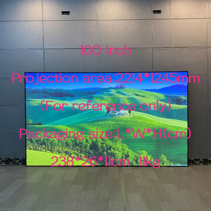 ALR Metal Soft Frame Projection Screen 84-120" 16:9 Ambient Light Reflection Screen Black Fixed Frame 4K Anti-Light Projector Screen