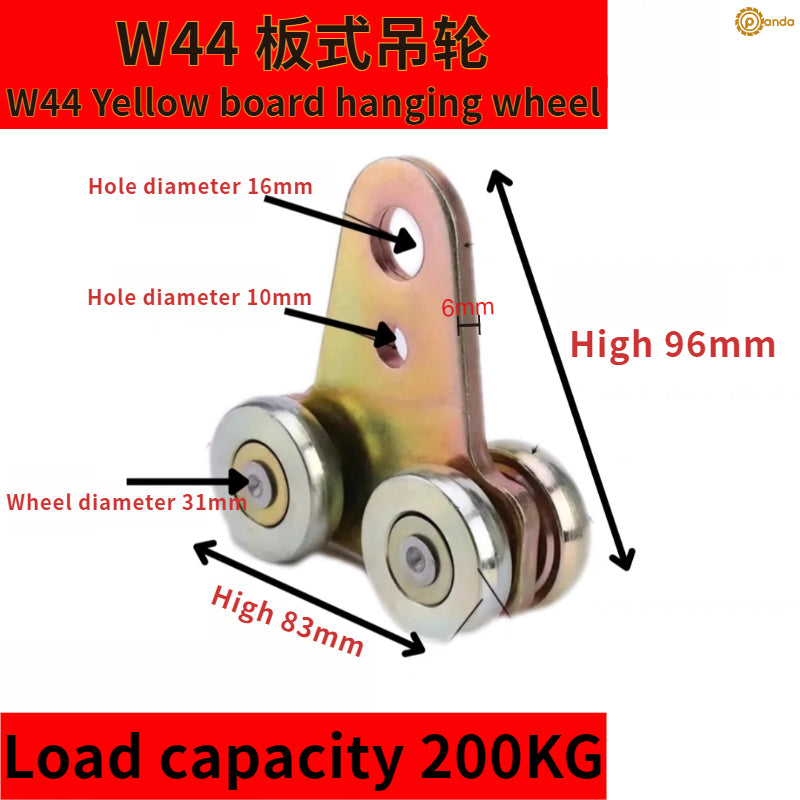 W65 W80 W44 Riel de suspensión de alta resistencia Rueda colgante Varilla espiral Tablero amarillo Máquina de soldar Rueda de suspensión con rótula