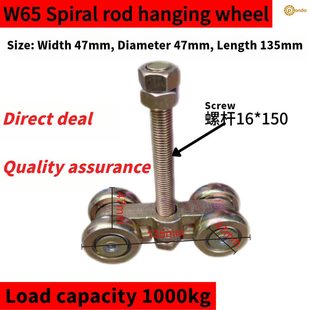 W65 W80 W44 Riel de suspensión de alta resistencia Rueda colgante Varilla espiral Tablero amarillo Máquina de soldar Rueda de suspensión con rótula